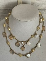 Talbots Women&#39;s Pearl Double Strand Bib Statement Necklace NWT Costume - £12.14 GBP
