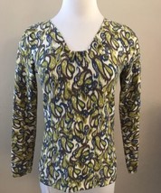 J Jill Knit Top Cotton Blend Multicolored Paisley Women&#39;s Hong Kong Size... - $259.98 MXN