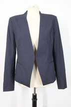 Theory 10 Navy Blue Pinstripe Lanai Tuck Open-Front Blazer Jacket - £45.55 GBP