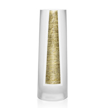10.5 Mouth Blown Hand Decorated Standard Gold Vase - $157.47