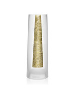 10.5 Mouth Blown Hand Decorated Standard Gold Vase - £125.41 GBP