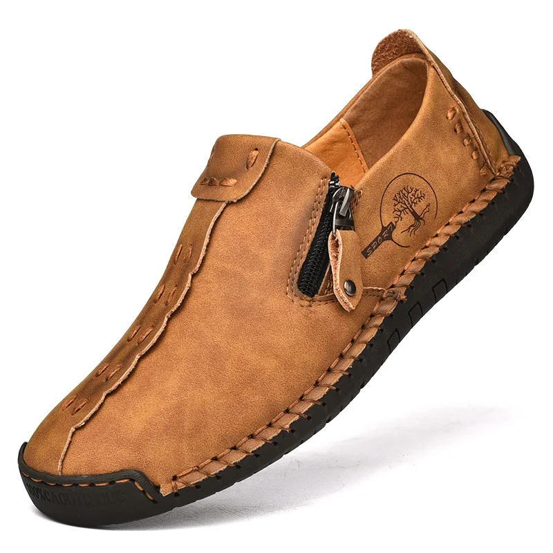 Classic Men&#39;s Shoes Leather Men Loafers Flat Spring Autumn Mans Moccasins Shoes  - £29.64 GBP