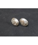 Vtg F.C.C. Sterling Silver Etched &amp; Embossed Art Deco Screw Back Earrings - €8,18 EUR