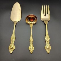 Vtg Royal Sealy Gold Plated Hostess Serving Set 3 Pieces JAPON - $24.99