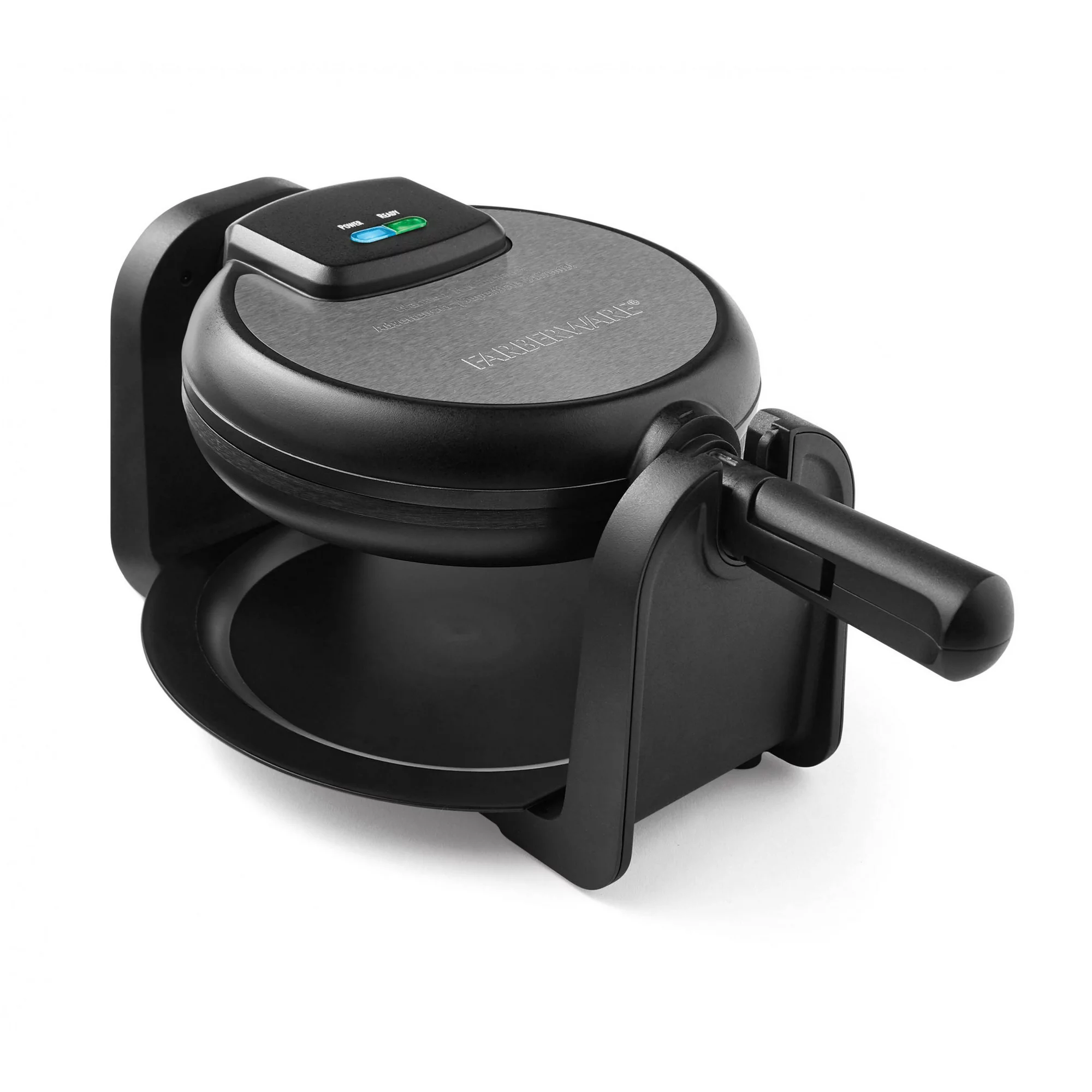 Farberware Single-Flip Waffle Maker, Black with Stainless Steel Decoration - £61.91 GBP