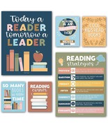 Colorful Pastel White Reading Motivational Posters | Set of 6 | Motivati... - $30.88 CAD