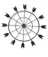 Black 12 Arrow Wall Plaque Metal Circular Frame 25&quot; Diameter Home - $53.77 CAD