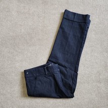 7th Avenue Design Studio NYC Capri Dress Pants Womens Size 2 Blue Cuffed Stretch - £18.96 GBP