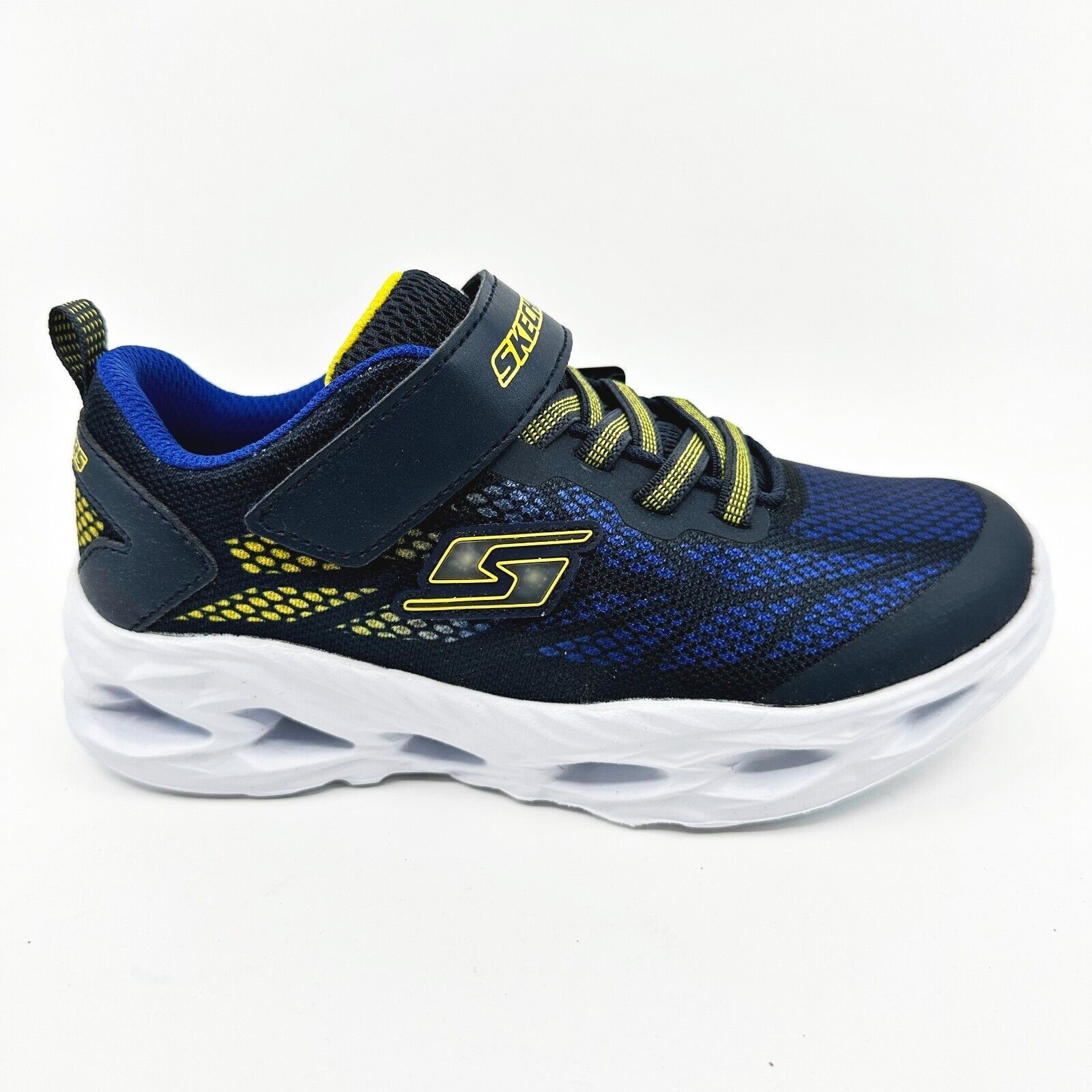 Primary image for Skechers S Lights Vortex Flash Navy Yellow Kids Boys Size 1.5 Sneakers