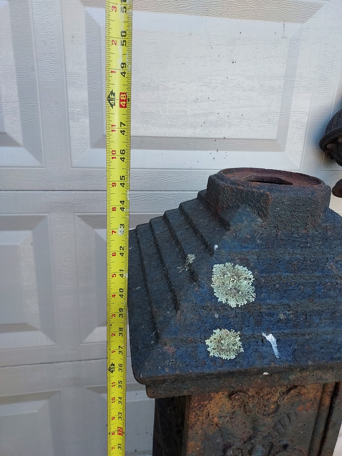 Late 1800s Early 1900s Victorian Cast Iron Cemetery Gate Fence Post & Topper Item image 7