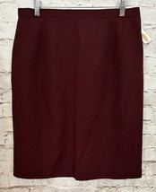 Vintage Talbots Skirt 16 Pencil Straight 100% Wool Back Slit Maroon Lined NEW - £27.97 GBP