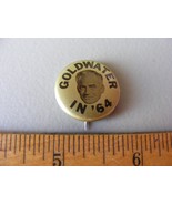 Vintage Goldwater In &#39;64 Campaign Button - $368.72 MXN