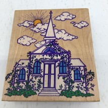 Inkadinkado Church Wedding Chapel Rubber Stamp Wood Mount 4"x3-1/2" x 1" - 4081 - $13.61