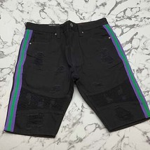 Men&#39;s Makobi Black | Purple | Green Denim Shorts NWT - £77.50 GBP
