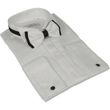Mens CEREMONIA Tuxedo Formal Shirt 100% Cotton Turkey Slim Fit #stn 13 jkp White image 5