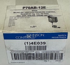 New Johnson Controls P70AB-12E / P70AB12E MICRO-SET Pressure Control 4E039 - $70.00