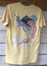 Guy Harvey Men&#39;s S Patriotic Sailfish S/S 100% Ctn T-Shirt Yellow Sport ... - $17.61