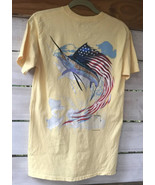 Guy Harvey Men&#39;s S Patriotic Sailfish S/S 100% Ctn T-Shirt Yellow Sport ... - $24.08 CAD