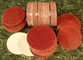 100pc 600 Grit 2&quot; HOOK and LOOP SANDING DISCS A/O Red No Hole sandpaper ... - £7.83 GBP