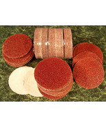 100pc 600 Grit 2&quot; HOOK and LOOP SANDING DISCS A/O Red No Hole sandpaper ... - £7.85 GBP