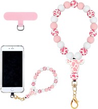 Phone Wrist Strap Cute Silicone Beaded Cellphone Lanyard with Tether Tab... - $32.67