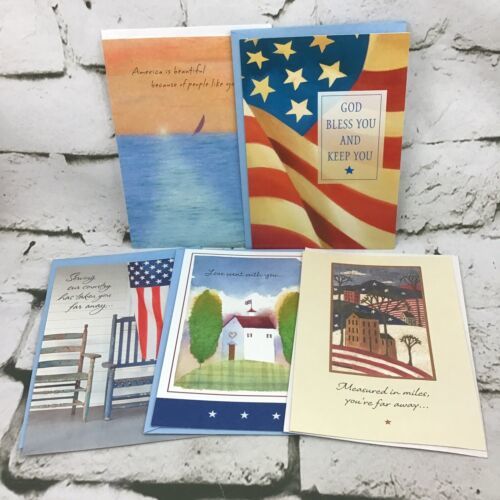 Primary image for Hallmark America’s Heros Greeting Cards Lot Of 5 Miss You Far Away Love