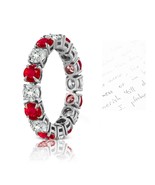 109 Custom Made Stackable Ruby and Diamond Prong Set Eternity Ring - $2,950.00