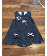 Oshkosh Vintage Girls 3t Blue Denim Floral Embroidery BT Kids Dress Bow ... - €13,45 EUR