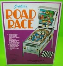 Road Race Pinball FLYER Original 1970 Artwork Sheet Street Racing Theme Vintage - £33.34 GBP