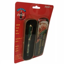 Coca Cola Collectible Santa Clause Ceramic Roller Ball Pen Gift Tin 1995... - $15.08