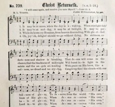 1883 Gospel Hymn Christ Returneth Sheet Music Victorian Religious ADBN1jjj - $14.99