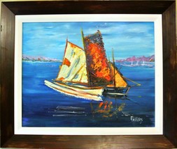 Elliot Fallas! &quot;Sea Breeze&quot; Framed Original Oil Painting/Canvas/Signed/COA - £356.62 GBP