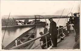 Mackinac Island Michigan Arriving at Dock People Boarding Boats Postcard... - $14.99