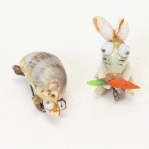 Handmade Seashell Animals Figurines Turtle Rabbit  Miniature - $161.37 MXN