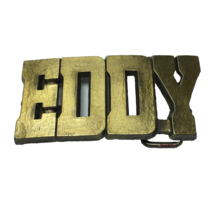 Belt Buckle EDDY Name Cut Spelled Out 3.5&quot; X 1.7&quot; Vintage - £14.67 GBP