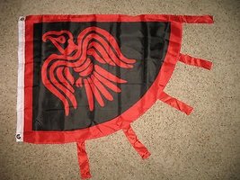 3&#39;x4&#39; ft Viking Raven Flag Red and Black Norseman 3x4 Flag Banner grommets - £14.85 GBP