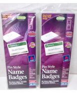 2 - New Avery Pin Style Clear Name Badges W/White Inserts 24-Packs - 74652 - $266.95 MXN