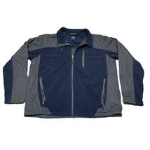 Free Country Mens Navy Blue Gray Accent Fleece Zip Up Jacket Size XL Poc... - £26.05 GBP