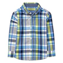 NWT Gymboree Dressed Up Boy Plaid Blue Long Sleeve Button Down Shirt 2T - £7.02 GBP