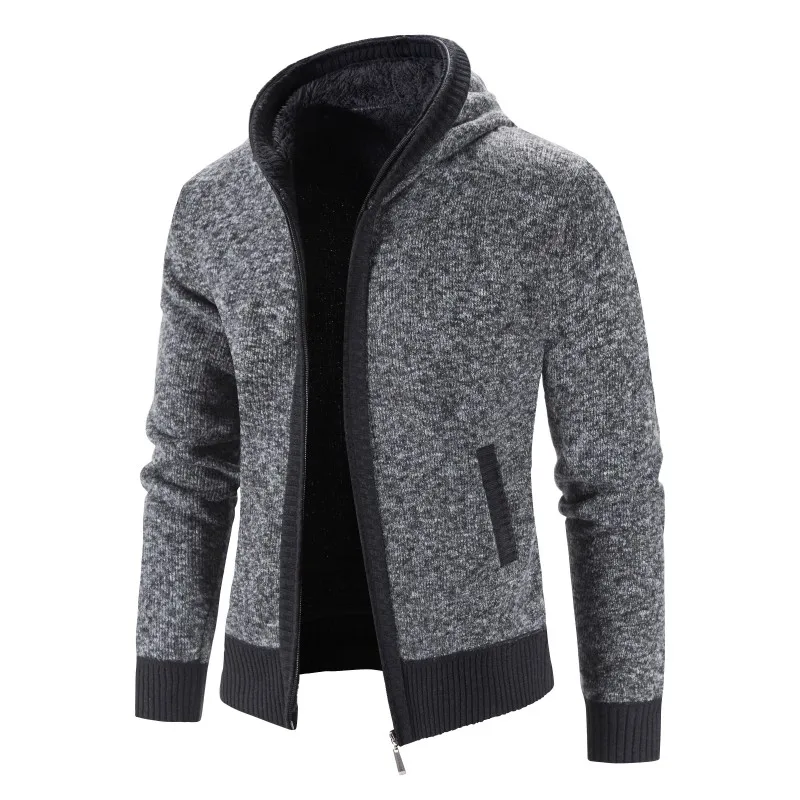 New Fleece Cardigan Men Hooded Warm coat Thick work  Winter  Jacket Men ... - $120.72