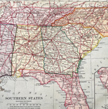1898 Map Southern United States Victorian History Geography Atlas Print ... - $29.99