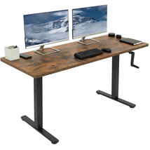 VIVO Manual 60 x 24 Stand Up Desk, Rustic Vintage Brown Table Top, Black... - £317.16 GBP