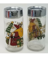 Salt Pepper Shakers Seasons Greetings Christmas Santa Presents Vintage 1... - $15.15