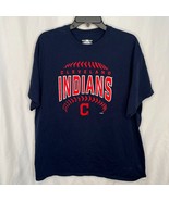 Cleveland Indians Baseball Adult Mens XL Dark Blue S/S T-Shirt MLB Genui... - £15.63 GBP