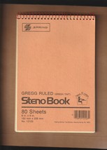 Vintage Spring Gregg Ruled Green Tint Steno Book (80-Sheets) New - £5.50 GBP