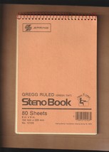 Vintage Spring Gregg Ruled Green Tint Steno Book (80-Sheets) New - £5.50 GBP