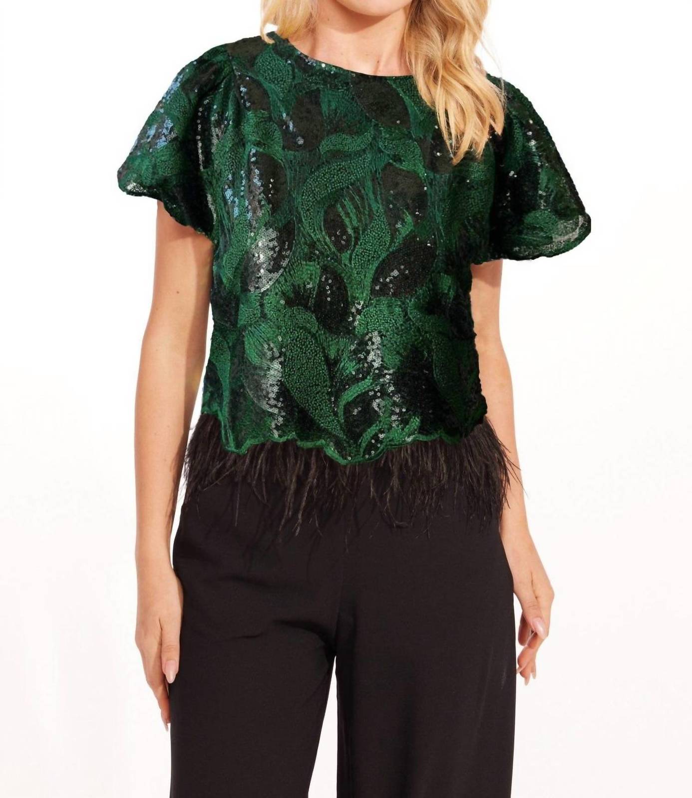 Eva Franco arlen absinthe top in Christmas Green