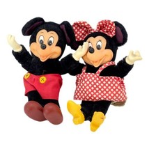 Applause Walt Disney Productions Mickey Minnie Mouse 8 inch Plush 70s Vintage - $42.52