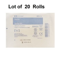 20 Rolls Kerlix Fluff Bandage Roll 6-Ply Sterile  White 3-4/10&quot; X 3-6/10 Yard - £30.85 GBP