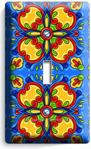 Blue Mexican Talavera Tile Look 1 Gang Light Switch Plate Kitchen Folk Art Decor - $10.99